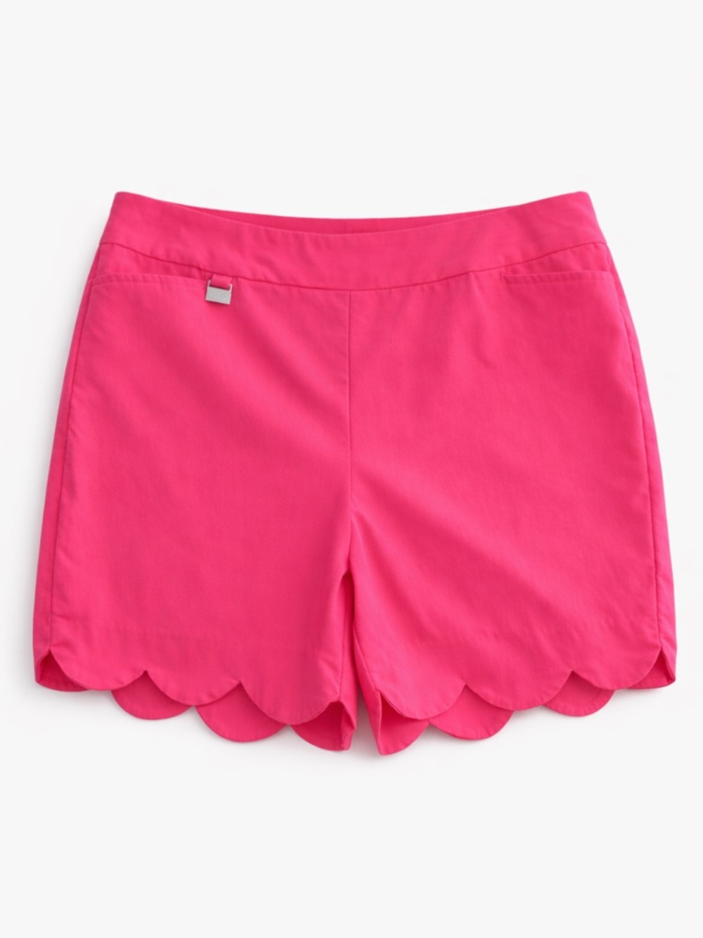 Lulu B Pink Scallop Hem Shorts Pull On Beach Resort Size 14